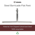 Trafford Industrial Angry Bull Barricades Metal Interlocking Steel Barricade (6.5 Ft. Economy, Light Weight & Pre-Galvanized, Flat Feet, Zinc Coated Steel, Set of 20)