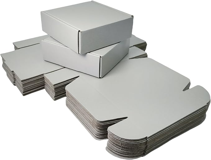 15 Pcs 6 x 6 x 2 inches Corrugated Cardboard Gift Boxes Recyclable Shipping Boxes for Mailing & Holidays, Wedding, Birthday, Gifts Packaging (Silver 6 x 6 x 2")