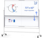 Dry Erase Whiteboard Height Adjustable, 72x60 inches Large Standing Easel White Board on Wheels, Mobile Magnetic Rolling White Board for Office Home Classroom, School Supplies for Teaching