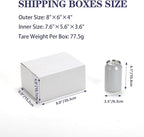 25 Pack Shipping Boxes 8x6x4 Inches, White Corrugated Cardboard Mailing Box for Packing, Mailing, Small Business