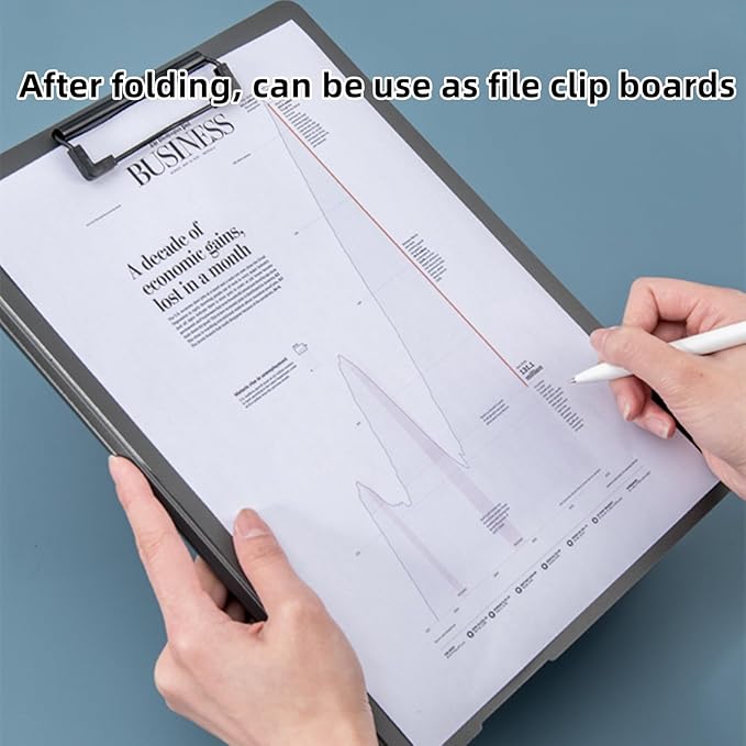 Clipboard Folder, 6 Pack A4 Foldable Clipboards File Folder Flip Writing Pad for Memo Form Document & School Office Work - Blue