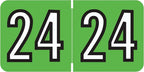 2024 Year Stickers, Doctor Stuff 2024 Chart Stickers, Green/Black Color Coded, Barkley FYBAM Style, USA Made Year Labels for End Tab File Folders, 500/Roll, 1 Roll, 3/4" x 1-1/2"