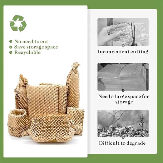 Honeycomb Packing Paper, 12" x 35' Honeycomb Cushioning Wrap Roll for Moving Shipping Packaging Gifts, Recyclable Honeycomb Paper Moving Supplies Bubble Paper Wrapping Protective Roll