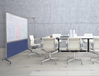 DivideWrite Mobile Whiteboard | Double Sided Dry Erase Board | Portable Office Cubicle Partition | Display for Classrooms, Conference Rooms, Meeting Areas and More | Latte Fabric 6' Wide X 6' Tall