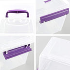 Sandmovie 6 Quart Clear Latching Box with Lid and Handles, Clear Plastic Storage Tote, 6 Packs
