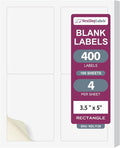 NextDayLabels – 3.5" x 5" Rectangular Sticker Labels for Printer - White Laser/Inkjet Printer Labels Return Address Labels Shipping Label Stickers (100 Sheets, 4 Per Sheet, 400 Labels)