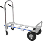 2 in 1 Aluminum 800LBS Capacity Folding Hand Truck Dolly Cart W/Wheel Heavy Duty Industrial Collapsible Cart ForConstruction Warehouse Factories Indoor Outdoor