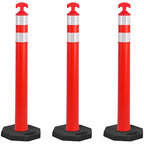 OrangeStar 3-Pack 42" Traffic Cones with Heavy Duty Base & Reflective Collars, Safety Delineators for Road Construction, Parking Lot, Traffic Control