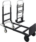 RedSwing Hand Truck Dolly Foldable,Folding Convertible Hand Truck with 4 Wheels,2 in 1 Heavy Duty Dolly Cart for Moving Luggages,Garage,Home,500 Lbs