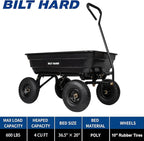 BILT HARD 600 lbs Poly Garden Dump Cart with 180° Rotating Handle, 4 Cu.Ft. Capacity Heavy Duty 4 Wheel Garden Carts for Yard, Outdoor