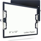 Aluminum Metal Clipboard Sturdy Stainless Hangable with Pen Holder Double Clip Board Size Letter A4 9" x 12.6" for School Office Business Medical Professionals Workshop Factory