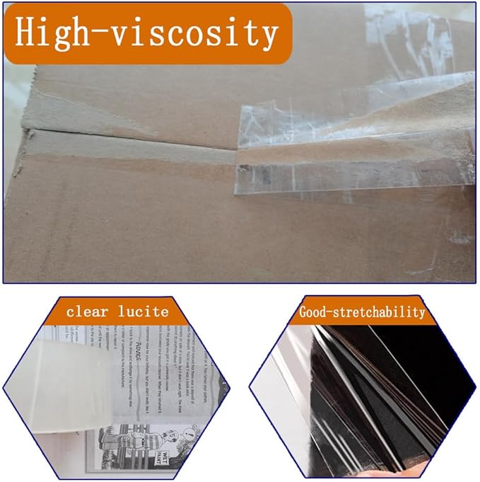 Strong Packaging Tape for Shipping, Moving and Storage, Water Base, Crystal Clear, Low Odor, 1.88-Inch x56Yards, 6-Roll