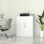 Metal Storage Cabinet with Locking Doors and 2 Adjustable Shelves, Small Lockable Steel Storage Cabinets for Home Office Garage Kitchen Pantry (White)