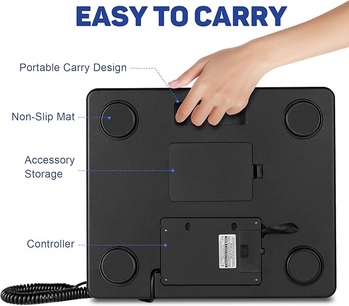 Fuzion Shipping Scale 440lb x 10g Accuracy, Postal Scale with Hold/Tare, Digital Shipping Scale for Packages Small Business, Luggage, Battery & AC Adapter