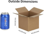 4x4x4 inches Shipping Boxes 50 Pack, Kraft Corrugated Small Cardboard Boxes for Mailing Packing, Brown