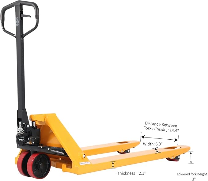 APOLLOLIFT Pallet Jack Truck, 5500lbs Capacity 27" W x 48" L Forks Manual Standard Duty Pallet Truck for Industrial Use-PU Wheel for Warehouse