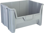 Hudson Exchange 20" x 15" x 12.5" (1 Pack) Plastic Giant Stackable Hopper Bin Container, Gray