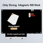 Glass WhiteBoard - Glass Dry Erase Board 48" x 36" Magnetic White Board Writing Board White Boards for Walls Wall Office Home, Black