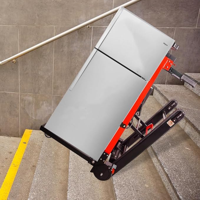 LINE2design Electric Hand Truck Dolly - 441 lb Capacity 160W Motor - Folding Motorized Climber Cart with Safety Strap, Rechargeable Battery - Move Appliances, Furniture - USA