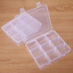 2 Pcs 9 Grids Clear Organizer Box Plastic Storage Container with Adjustable Dividers for Electronics Jewelry Beads Art DIY Crafts Fishing Small Parts