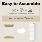 File Cabinet with Lock, 4 Drawers Filing Cabient with Wheel, Steel Vertical Filing Storage Cabinet for Home Office, Heavy-Duty File Cabinets for Letters/Legal/A4 (Require Assembly, White)