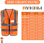 A-SAFETY High Visibility Mesh Safety Reflective Vest with Pockets and Zipper,Hi Vis Viz Reflective Safety Vest(Orange Mesh XL)