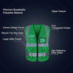 BeautyWill Custom Safety Vest Logo Class 2 High Visibility Reflevtive Vest Outdoor Protective Workwear