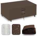 Heavy Duty Patio Furniture Covers Waterproof, 600D Outdoor Furniture Cover Waterproof for Sectional Sofa Couch, Outdoor Dining Table and Chair Set Covers 52''L x 22''W x 35''H, Brown