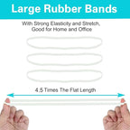 Large Heavy Duty Latex Rubber Bands 12 Inches Trash Can Bands Strong Elastic Bands for Office Supply, File Folders, Cat Litter Box, 60 Pack (White)