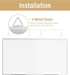 60"X 40" Large Magnetic Dry Erase Whiteboard, Wall Hanging Board with 8 Pens & 4 Dry Erasers & 30 Magnets, Sliver Aluminum Frame White