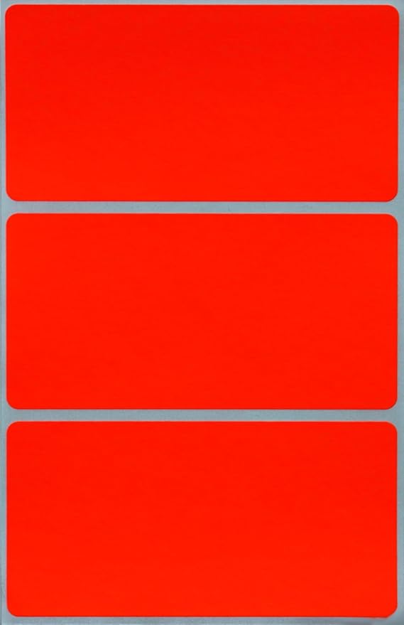 Royal Green Rectangular Stickers Color-Coding Labels for Organizing, Moving, and Storage Boxes 4" x 2" Stickers to Write On Name Tags, 45-Pack (Neon Red)