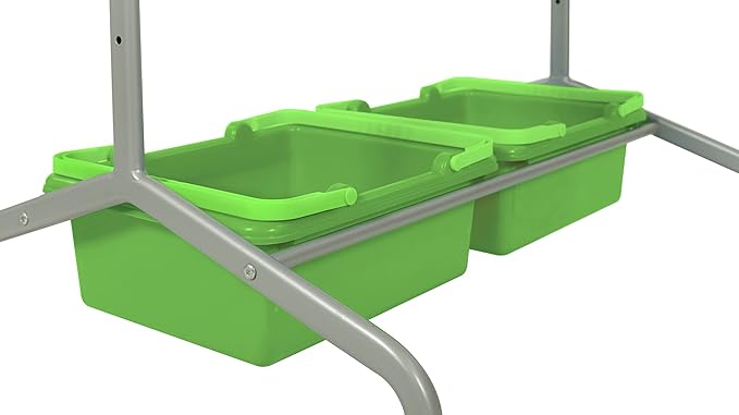 Stand Up Desk Store Mobile Whiteboard and Flipchart Easel with Storage Bins and Chart Hooks