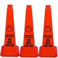 BESEA Caution Cone 6 Pack, 28" Caution Cone with Weighted Base, Red 4-Sided “Cantion Do NOT ENTER ” Warning Cone for Creation Area Driveways, Business Parking Lots, Garages, Indoor/Outdoor
