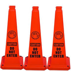 BESEA Caution Cone 6 Pack, 28" Caution Cone with Weighted Base, Red 4-Sided “Cantion Do NOT ENTER ” Warning Cone for Creation Area Driveways, Business Parking Lots, Garages, Indoor/Outdoor