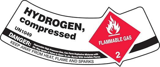 Accuform Cylinder Shoulder Label, Helium Compressed UN1046 Caution, 2" x 5 1/4", Adhesive Dura-Vinyl