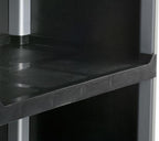 3-Shelf Utility Cart with Swivel Wheels, Enclosed Design with 2 Side Handles, Plastic and Aluminum (Black)