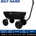 BILT HARD 1200 lbs 7 Cu Ft Poly Garden Dump Cart with 2-in-1 Convertible Handle, Quick Release, Dump Wagon Heavy Duty for Yard, Outdoor