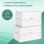 Eupako 10x6x6-Small-Shipping-Boxes-30-Pack-White-Corrugated-Box-Mailers, Cardboard Boxes for Packaging Small Business, Mailing