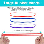 Large Heavy Duty Latex Rubber Bands 12 Inches Trash Can Bands Strong Elastic Bands for Office Supply, File Folders, Cat Litter Box, 60 Pack (Multicolour)
