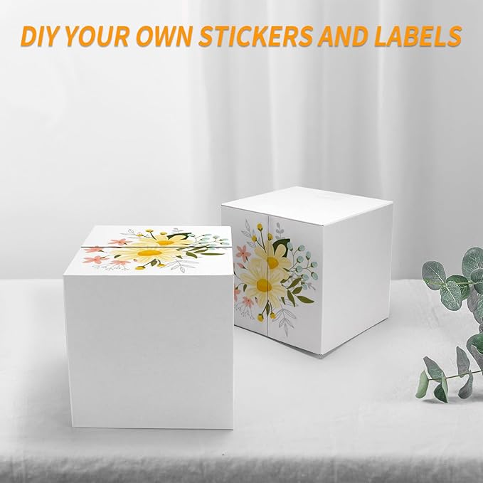 PETAFLOP 8x8x8 Shipping Boxes Set of 25, Small White Cardboard Mailer Box for Packing, Mailing, Business