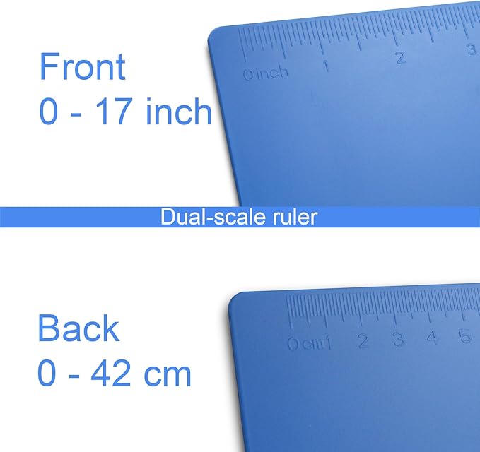 Acocony 11x17 Clipboard Vertical with Ruler Extra Large Clipboard Low Profile Clip 11 x 17 Clipping Board Plastic Blue Pack of 1