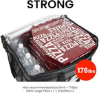 Durable PRO Insulated Cooler Bag and Food Warmer (3XL, 4 pack) for Delivery & Grocery Shopping with Zippered Top, Black Commercial Grade