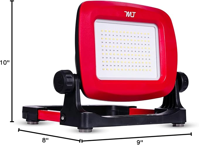 Master Tailgaters Pulse LED Work Flood Light Compatible with Milwaukee or Dewalt Battery | Bright White/Red Solid or Flashing Red Light Modes | LED Night Hunting Lights
