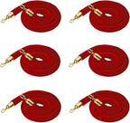 8PCS Gold Stanchion Posts with 5FT Red Velvet Ropes, Stainless Steel Crowd Control Barriers with Ball Tops, Elegant Queue Stanchions for Red Carpet, Party, Wedding, Theater & Exhibition