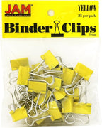 JAM PAPER Colorful Binder Clips - Small - 3/4 Inch (19 mm) - Yellow Binderclips - 25/Pack