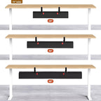Univivi No Drill Under Desk Cable Management Tray, 28" Cord Organizer for Table, Clamp/Screw Mount Desk Cable Management, Premium Fabric Cable Management Tray for Office, Home