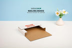 50 Pack 9x6x1.3 inch Shipping Boxes, Easy-Fold Multi-Depth DVD Mailer Box with Fragile Stickers for Mailing, Storing, Package, Gifts, Crafts, Business or Home, White