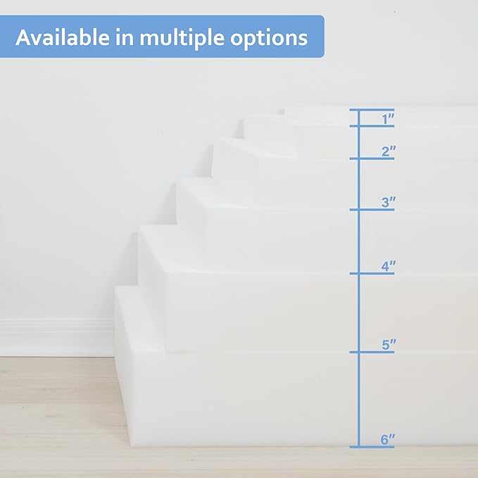 GoTo Foam 4" Height x 36" Width x 72" Length 44ILD (Firm) Upholstery Cushion Made in USA