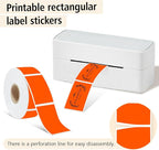 1x2 Inch Thermal Labels,500PCS Rectangle Stickers,Waterproof Removable Blank Stickers for Address,Jars,Freezer Containers & Pantry Organization,Fluorescent Orange