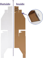 EXYGLO Stackable Cardboard Storage Bins 30 Pack, 12x6x4.5 Inch Cardboard Boxes with Lid, Corrugated Organizer Bins for Pantry, Shelves, Garage, Office, Shop, White
